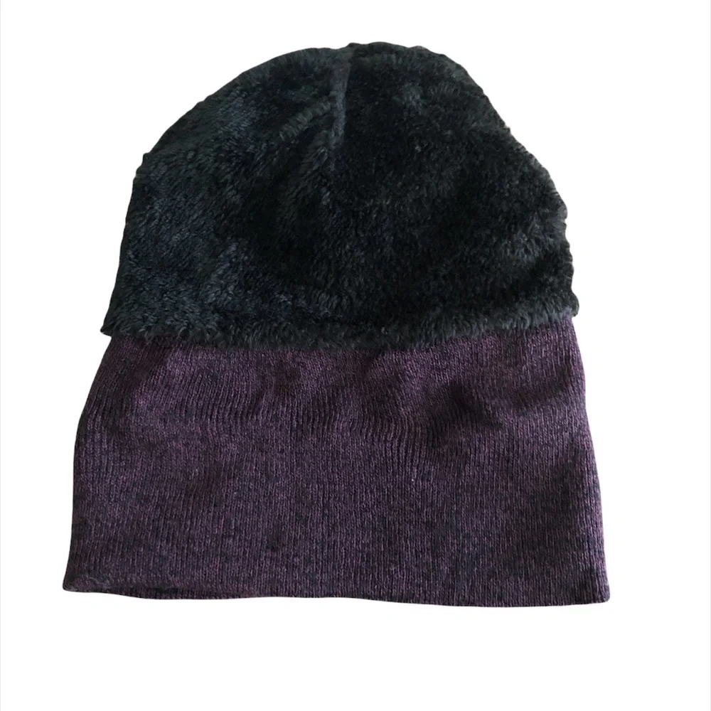 MAOCWEE Beanie Hat Unisex O/S Purple Winter Hat Rib-Knit Stretchy - Picture 7 of 9